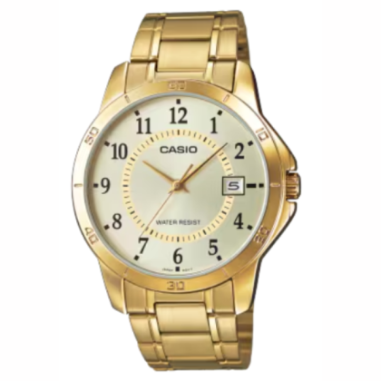 Casio General MTP-V004G-9B Gold Stainless Steel Band Men Watch